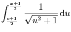 $\displaystyle \int_{\frac{c+1}{2}}^{\frac{x+1}{2}}
\frac{1}{\sqrt{u^2+1}} \mathrm{d}u$