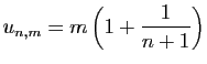 $ \displaystyle{u_{n,m}=m\left(1+\frac{1}{n+1}\right)}$