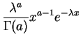 $\displaystyle \frac{\lambda^a}{\Gamma(a)}x^{a-1} e^{-\lambda x}
\,$