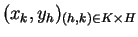 $ (x_k,y_h)_{(h,k)\in K\times H}$