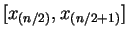 $ [x_{(n/2)},x_{(n/2+1)}]$