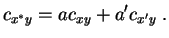 $\displaystyle c_{x^*y} = ac_{xy} + a' c_{x'y}\;.
$