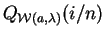 $ Q_{{\cal W}(a,\lambda)}(i/n)$